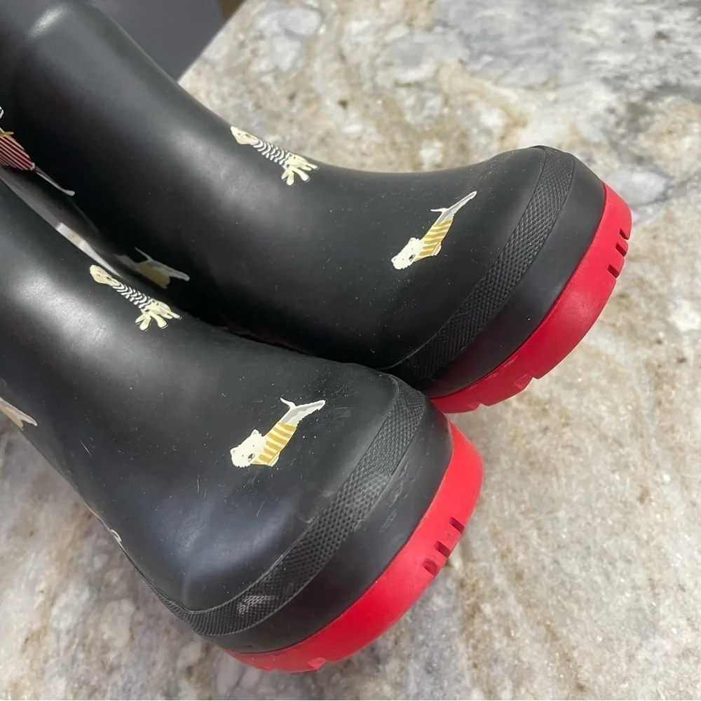 Joules Women's Molly Welly Wellington Mid Dog Print Boots Size 6